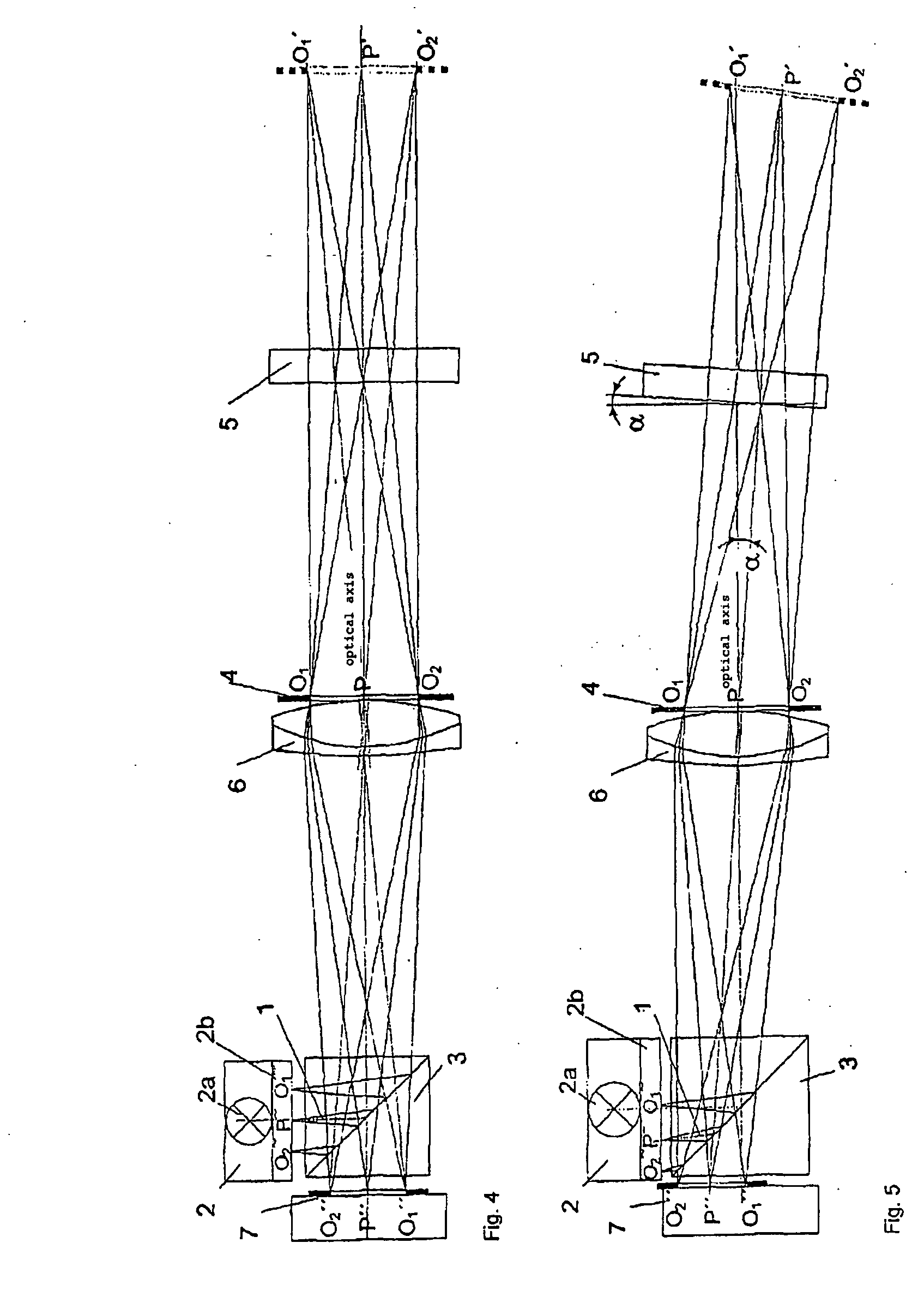 Method and measuring device for contactless measurement of angles or angle changes on objects