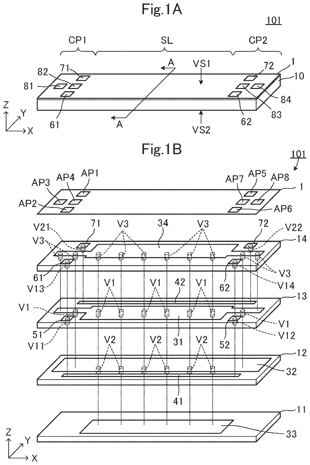 Transmission line substrate and electronic device