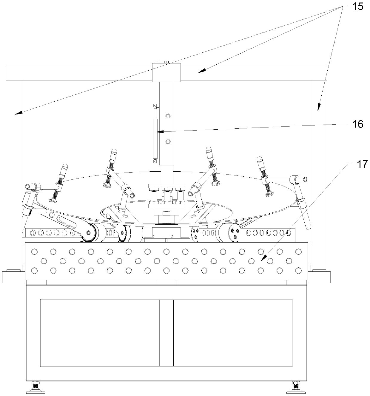 Large curved surface shell local feature forming device and forming method