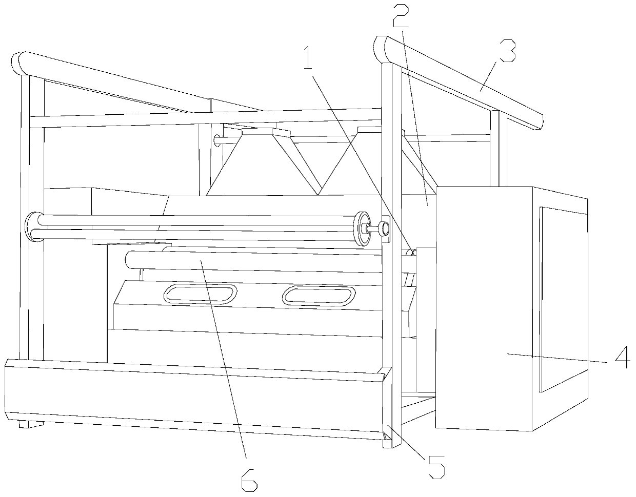 Dual-layer cloth rear beam roller auxiliary conveying device of textile machine