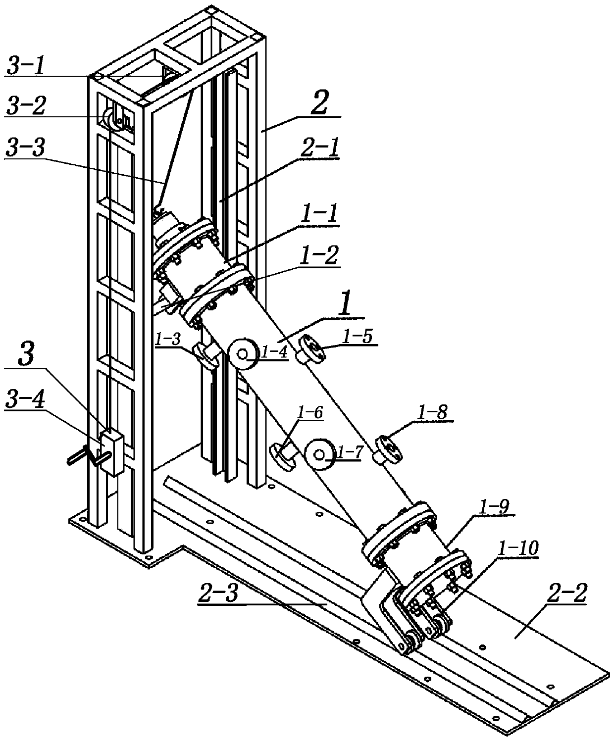 Variable well inclination and visual oil well sand control evaluation experimental device and method