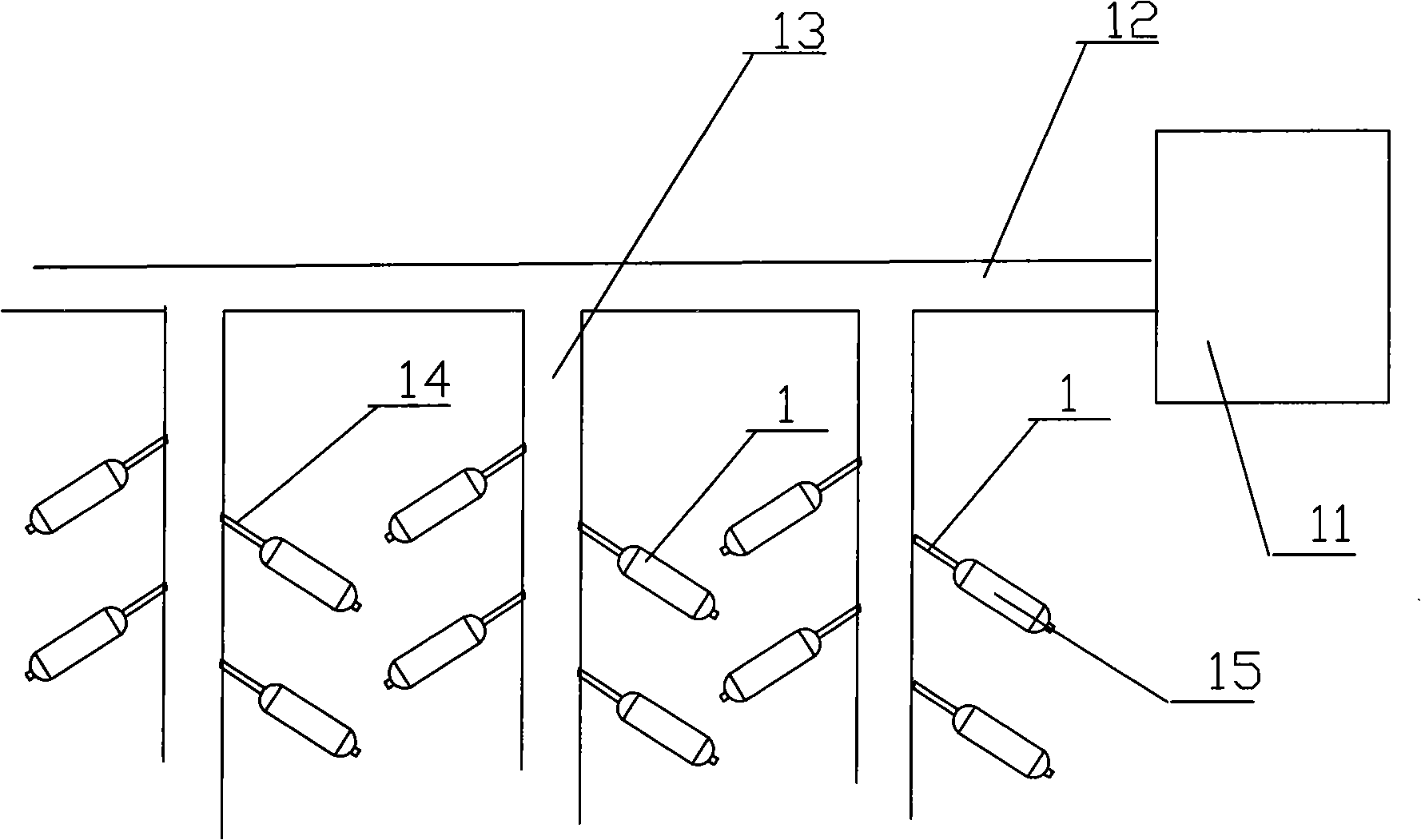 Long water device, long water device irrlgation system and application of the same in alkaline land improvement