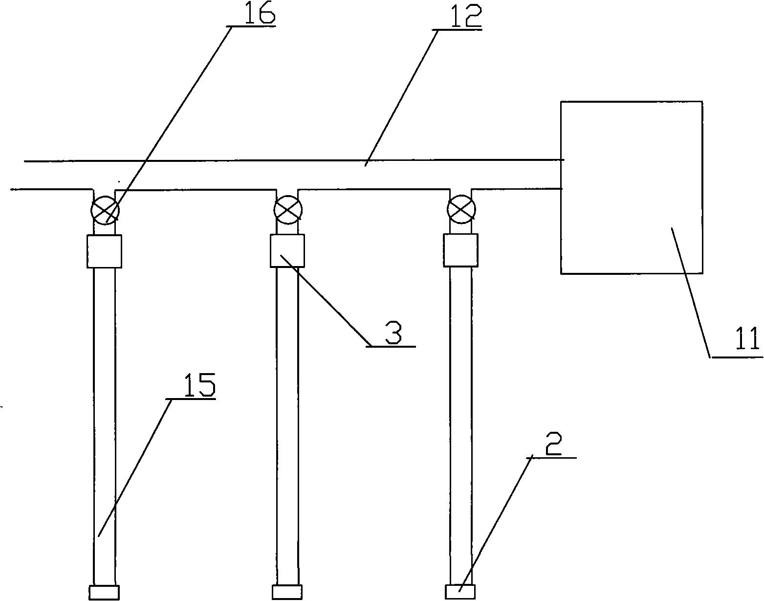 Long water device, long water device irrlgation system and application of the same in alkaline land improvement