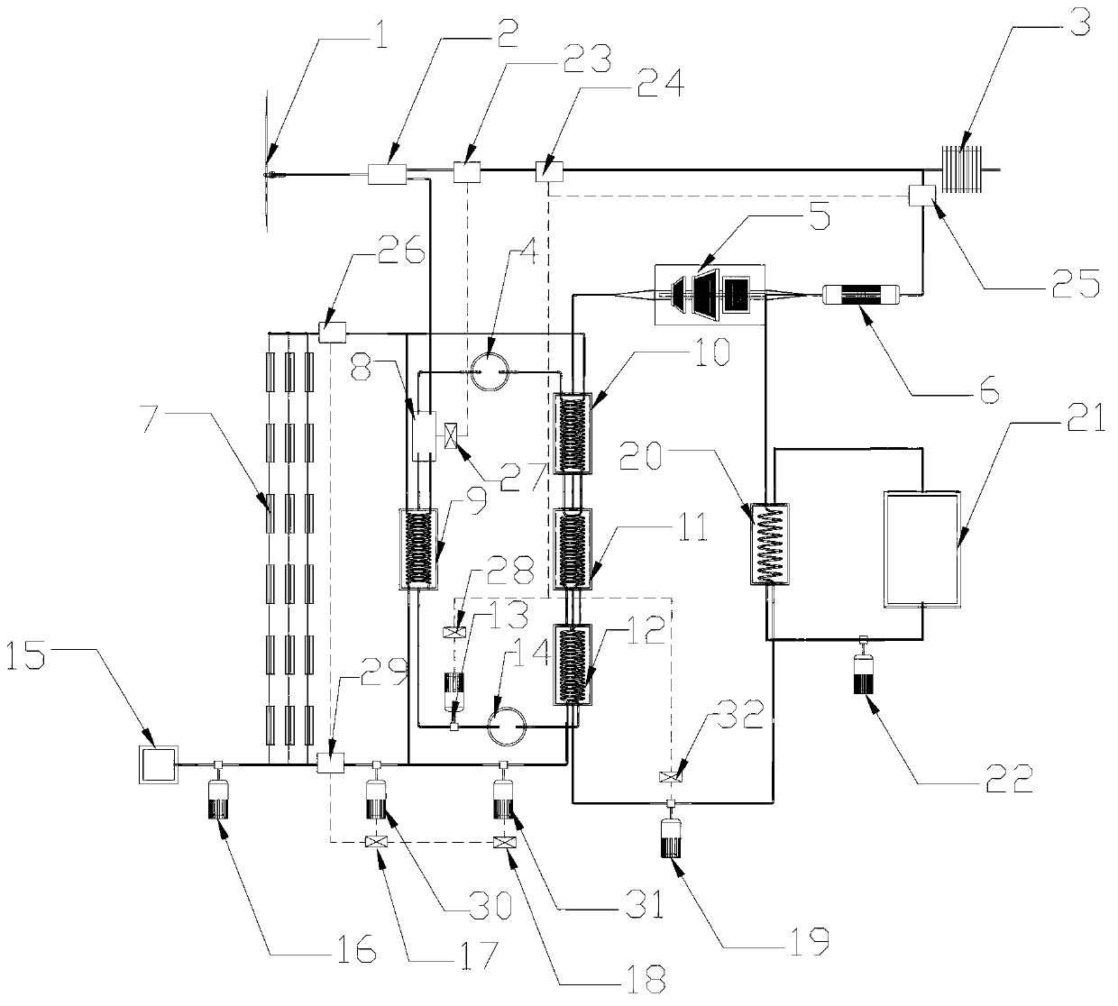 Wind energy and groove-type solar all-in-one power generating system