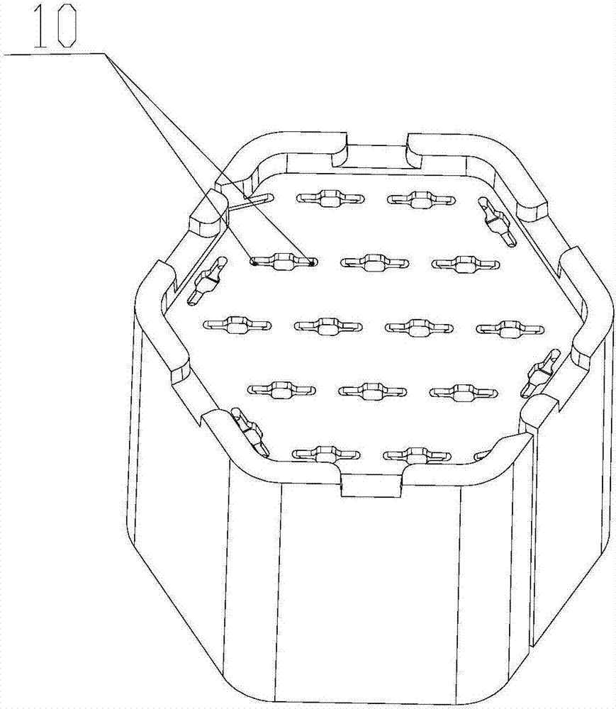 Automatic lead inserting device for mould pressing forming combined fireworks