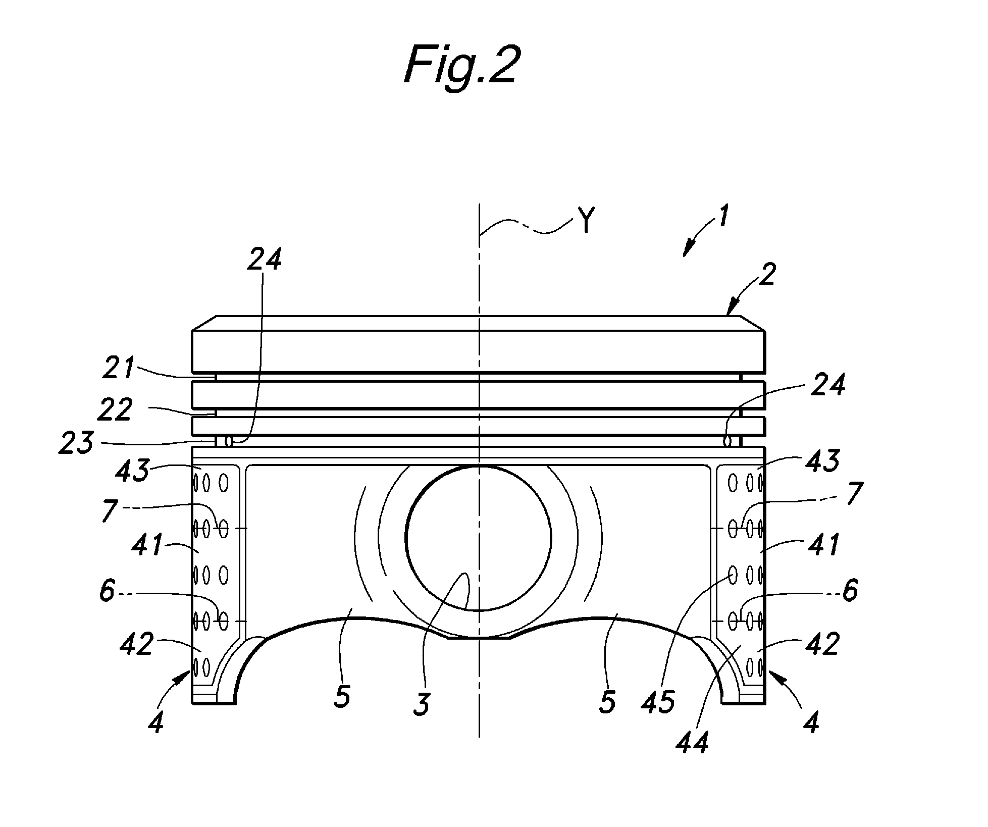 Piston for an internal combustion engine