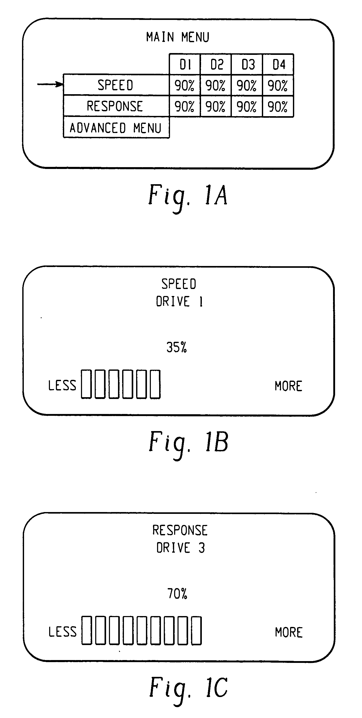 Method and apparatus for programming parameters of a power driven wheelchair for a plurality of drive settings