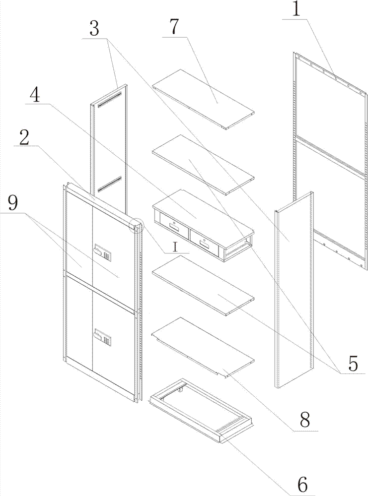 Detachable type prying-resistant confidential cabinet