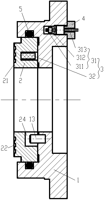 A static ring device for axial end face sealing