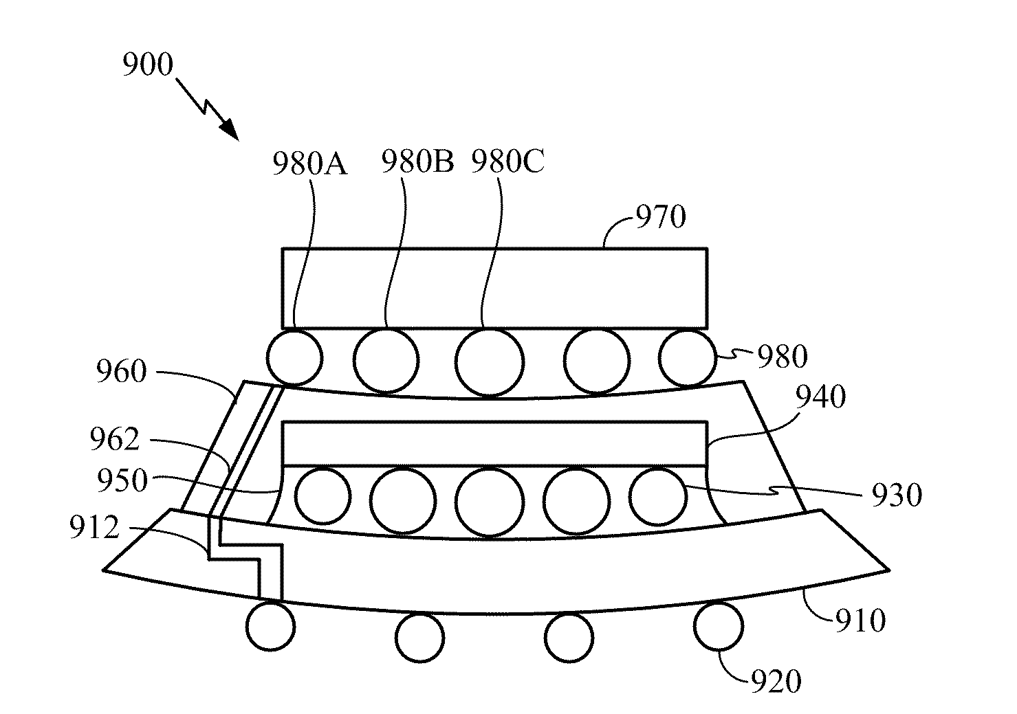 Variable Feature Interface That Induces A Balanced Stress To Prevent Thin Die Warpage