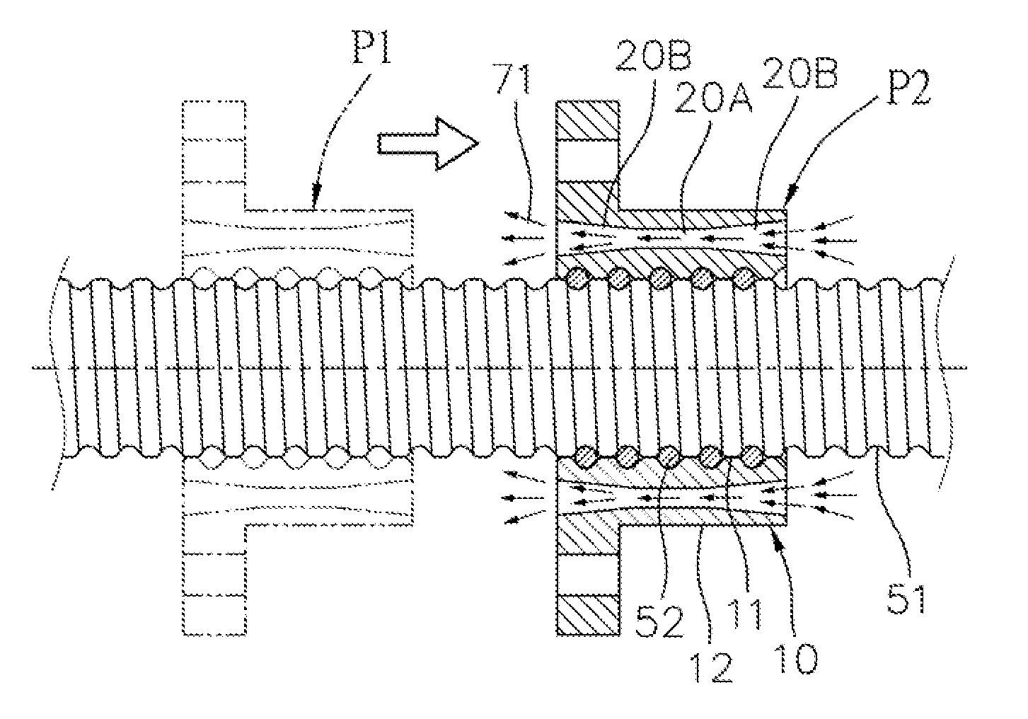 Nut for ball screw