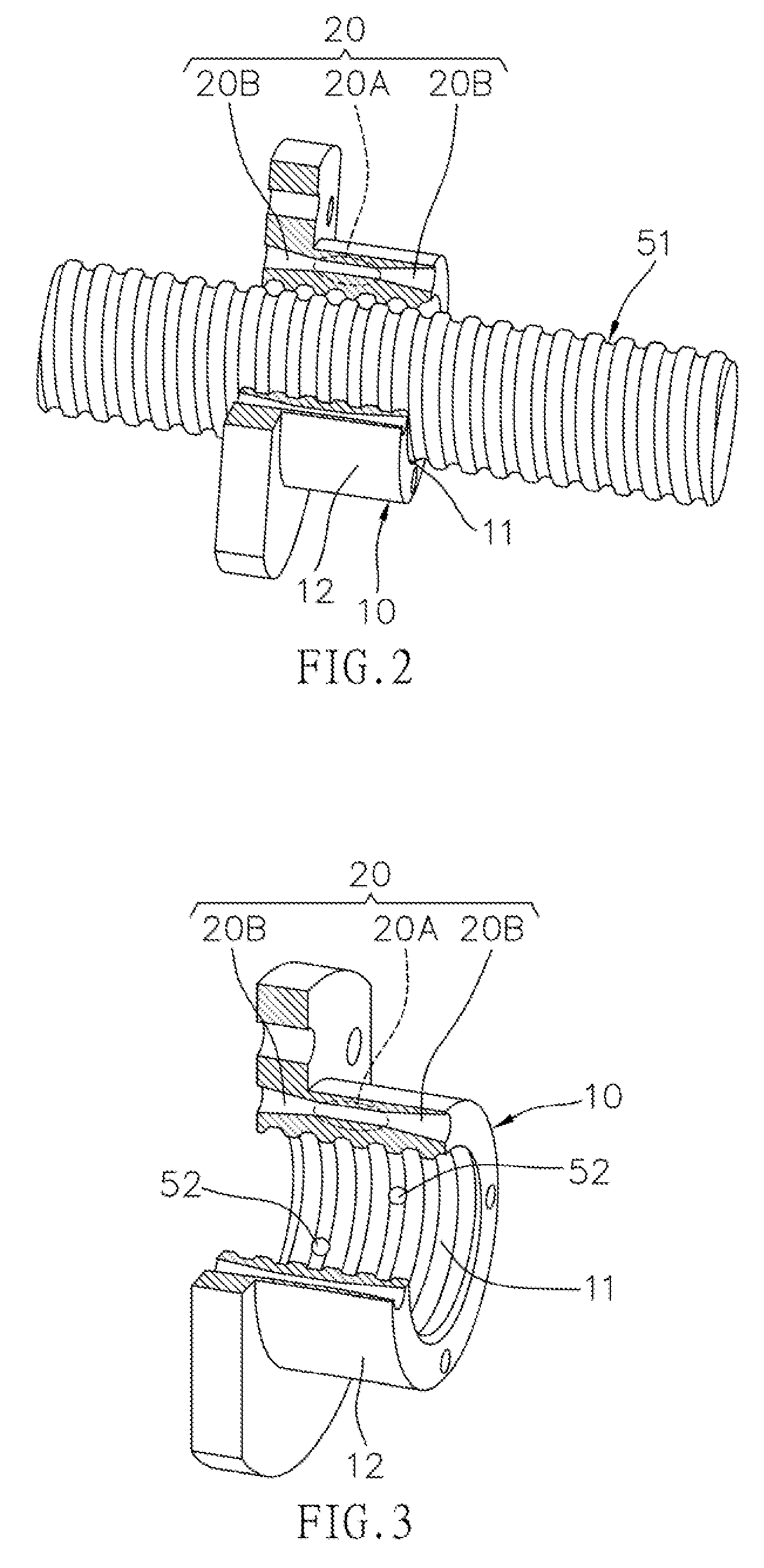 Nut for ball screw