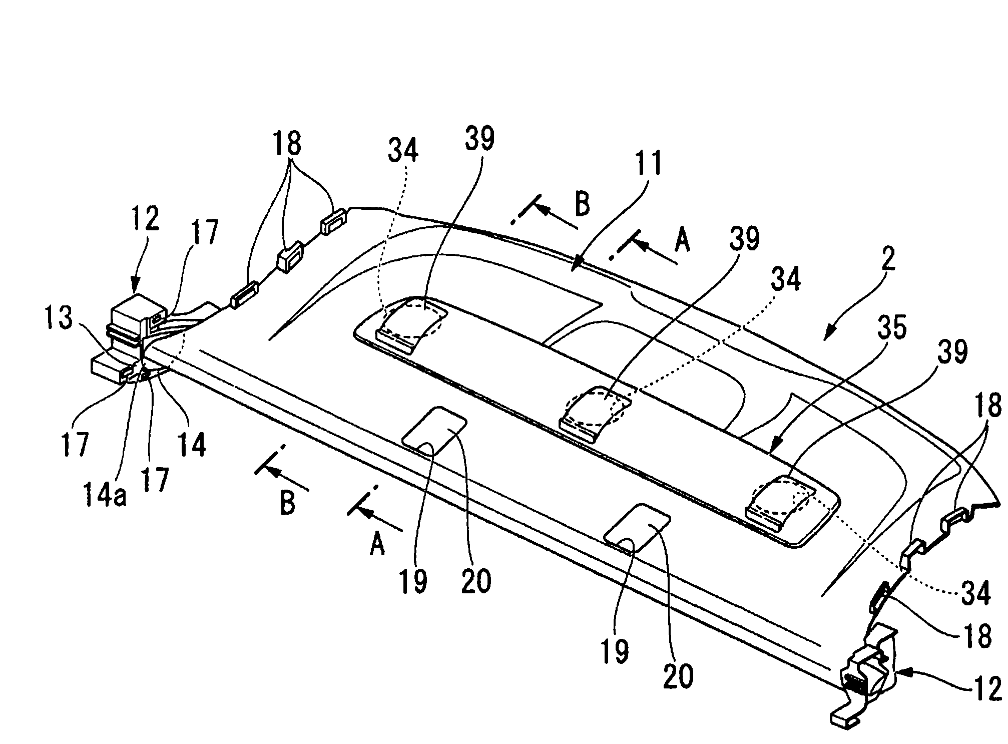 Rear tray mounting structure