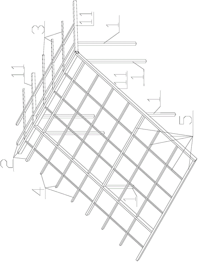 Light steel slope roof foundation layer dry tile hanging structure and construction method of changing plane roof into slope roof