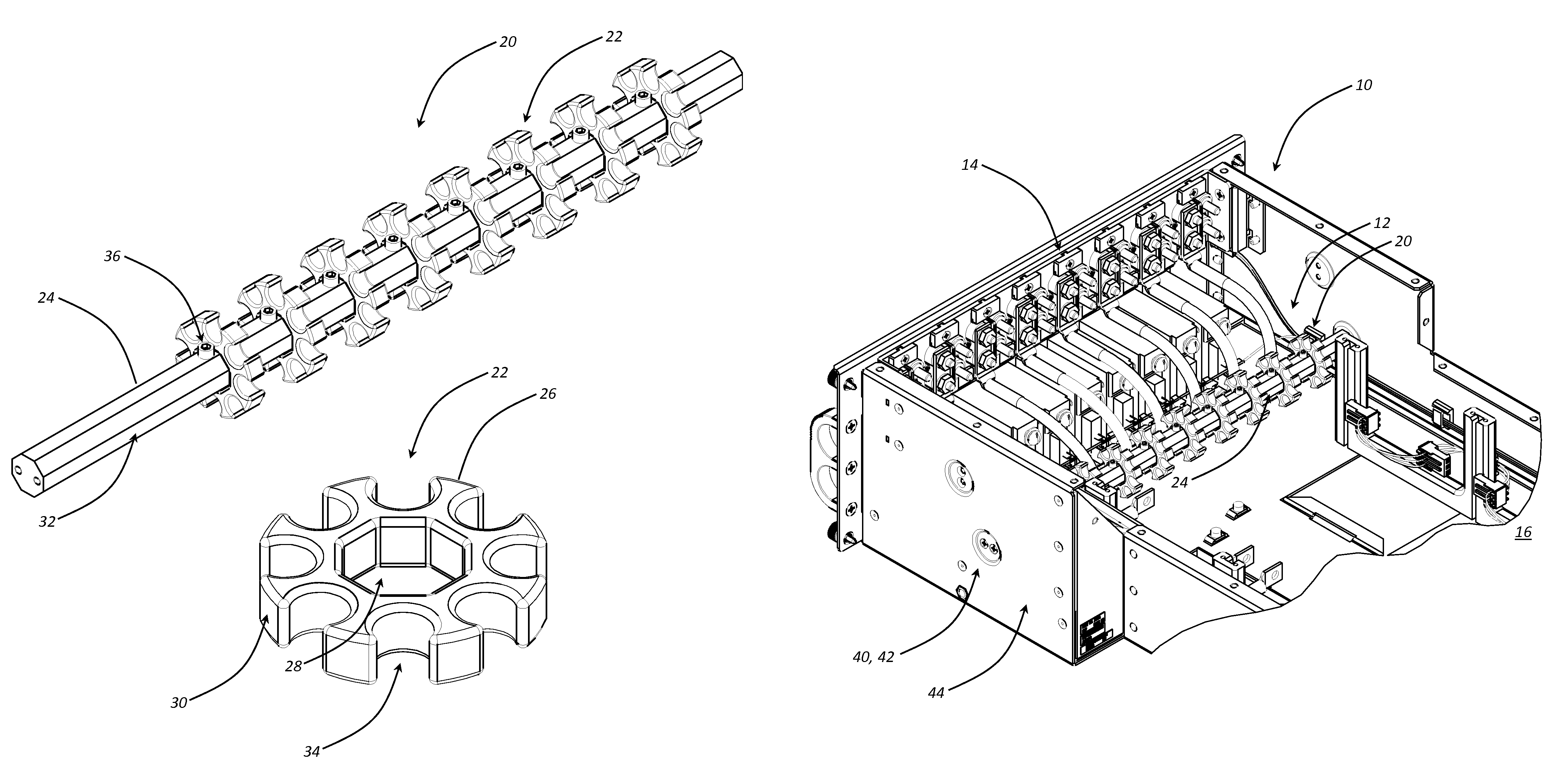 Routing assembly for wires in electronic assemblies and the like