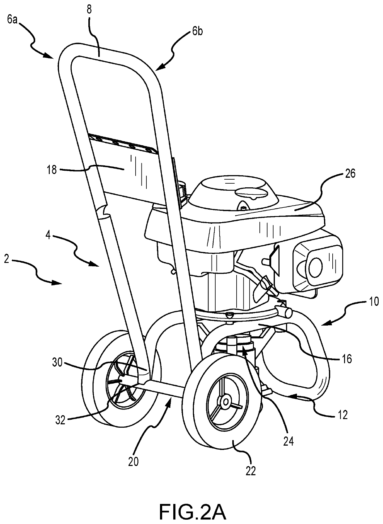 Pressure washer having a tubular frame member