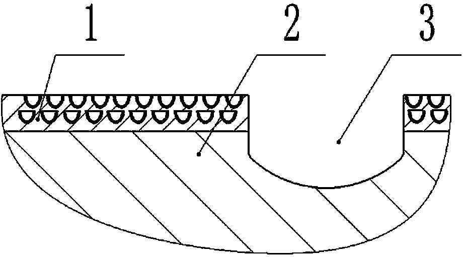 Surface texture of indium-magnesium inwards-concave microcrystal composite layer