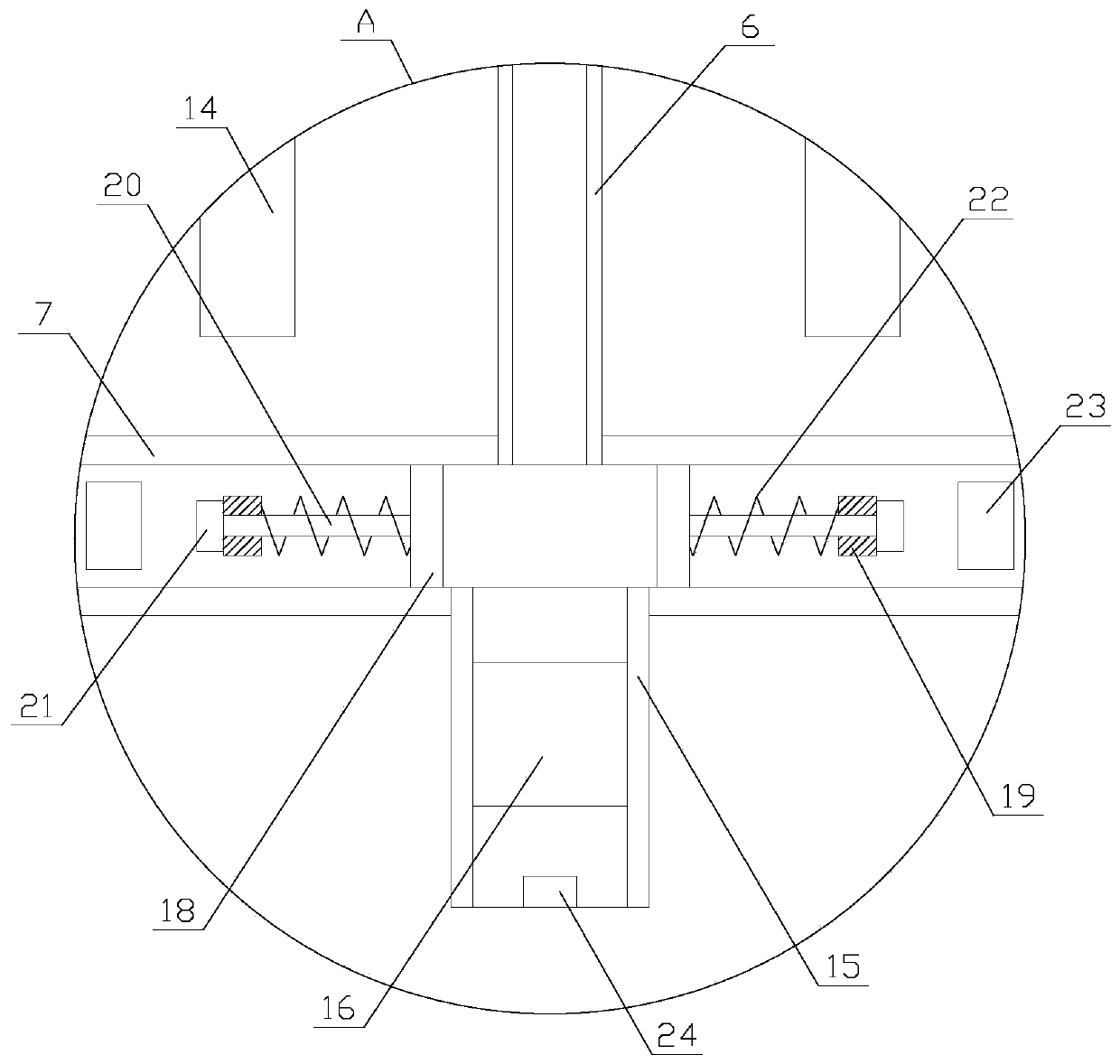 Raw material mixing device with high discharge efficiency for meat product industry