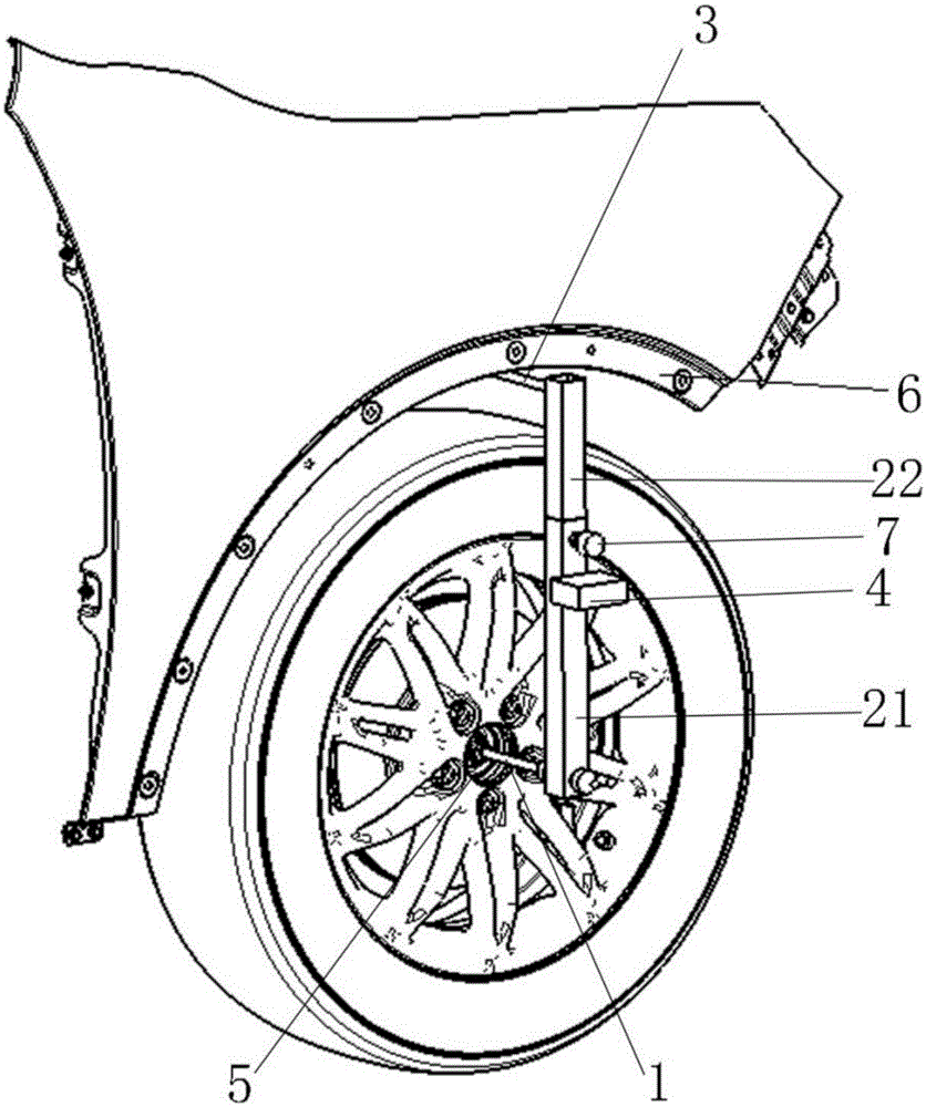 Vehicle body height measuring device and vehicle counterweight quick measuring method