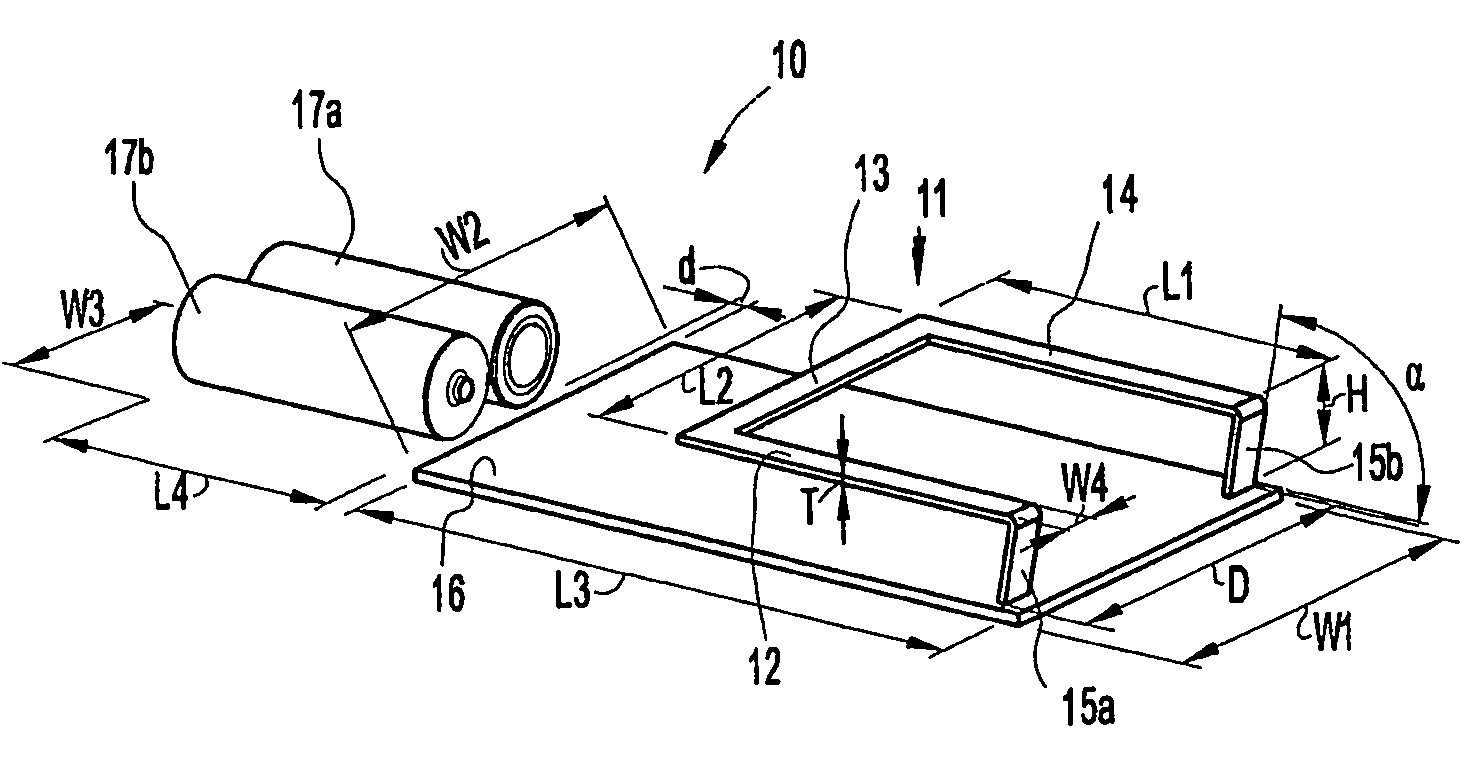 Wideband antenna device with extended ground plane in a portable device