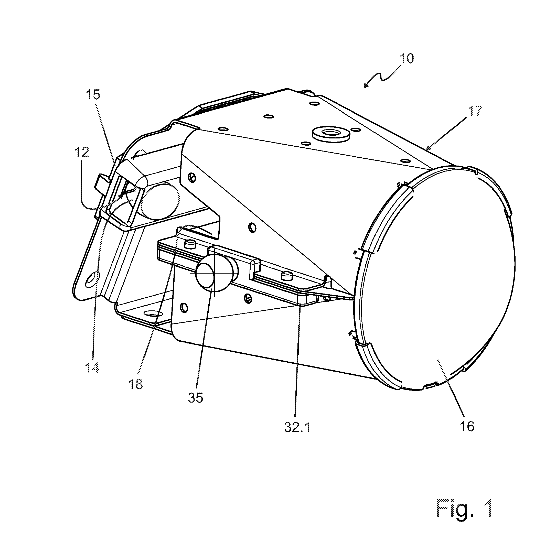 Projection light module for a motor vehicle headlamp having a central lens mount