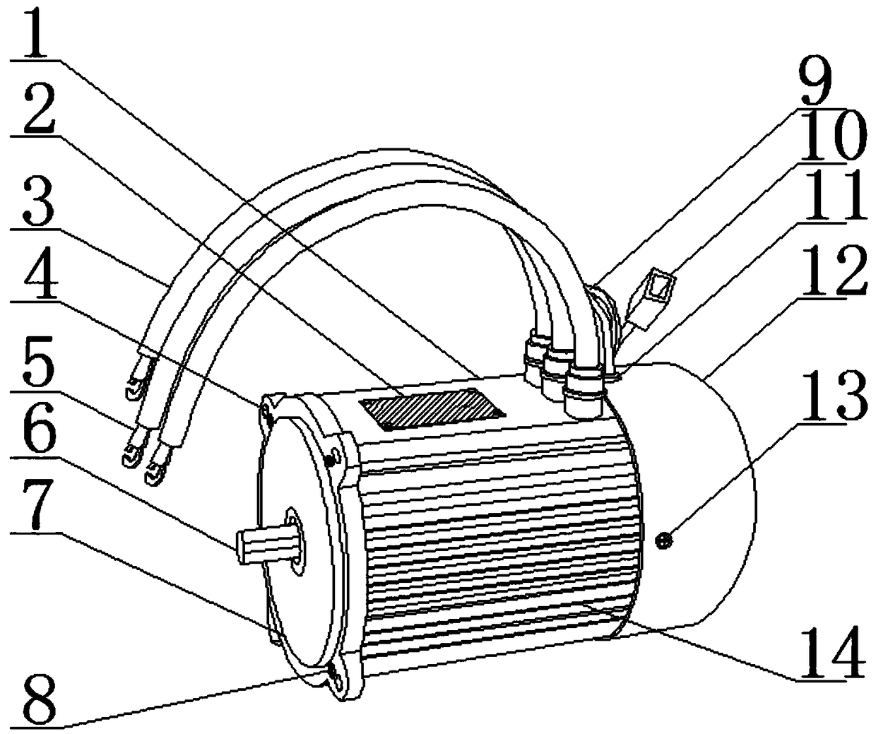 New energy automotive motor with the good heat dissipation performance