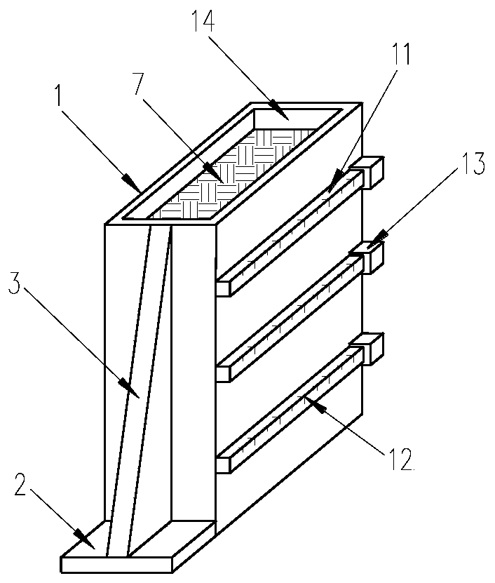 Stepless yielding fabricated retaining wall supporting system and construction method