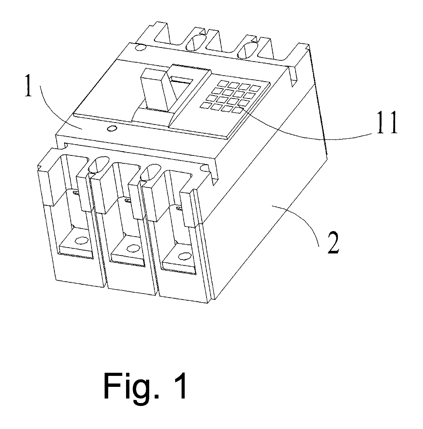 Plastic-shell-encased circuit breaker having automatic locking function