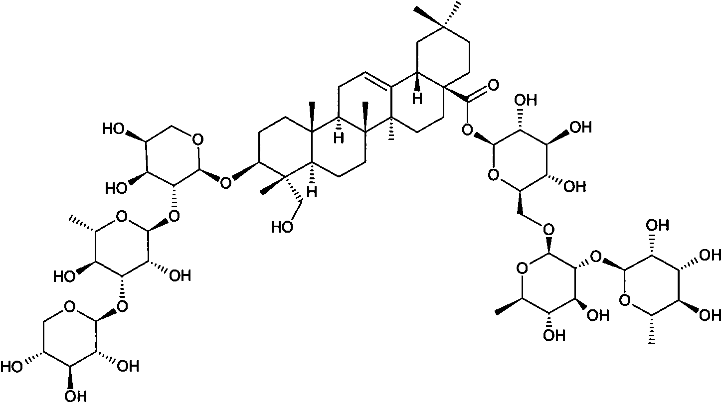 Process for extracting blood sugar reducing active saponin from cyclocarya paliurus