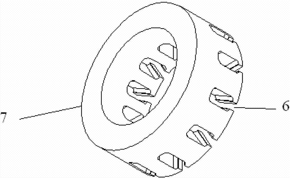 Disc-type overlapping gyromagnetic longitudinal blowing vacuum arc extinguish chamber