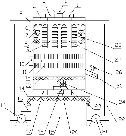 A cleaning device for processing Chinese herbal medicines