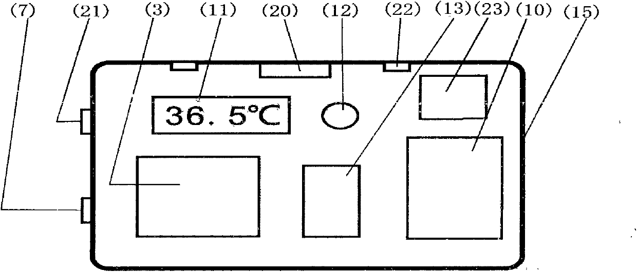 Body temperature monitoring device with timed awakening, identity recognition and data remote wireless transmission functions