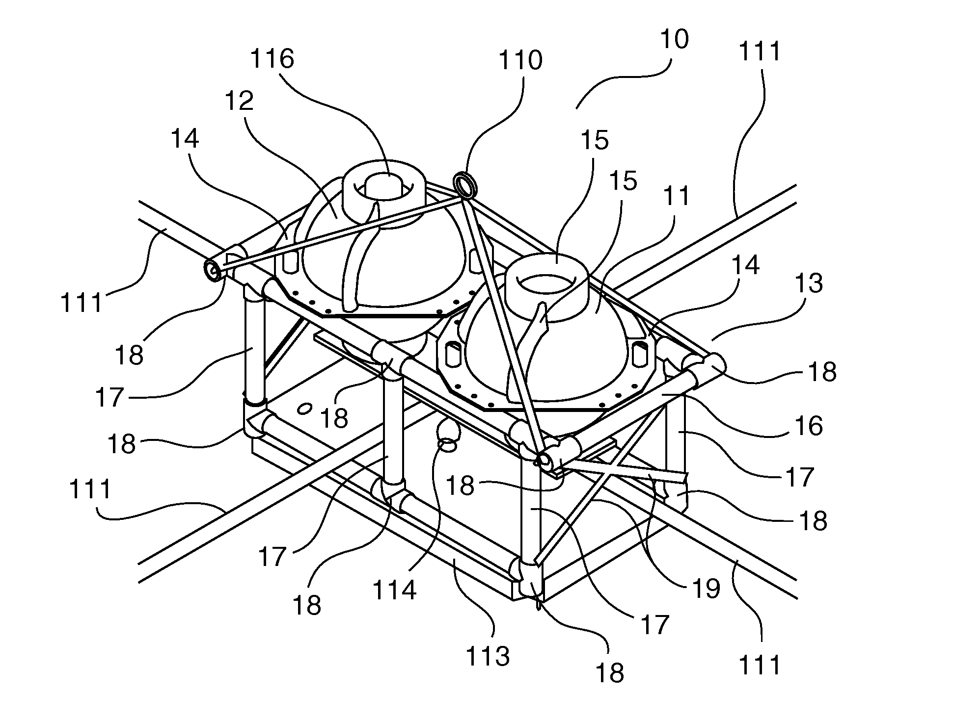 Geophysical measurement device for natural soil resource exploration in aquatic environment