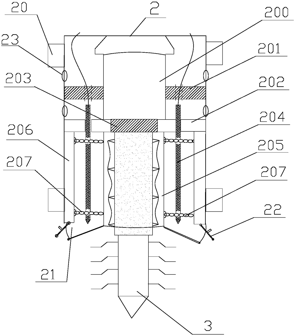 Soil collection and online detection device