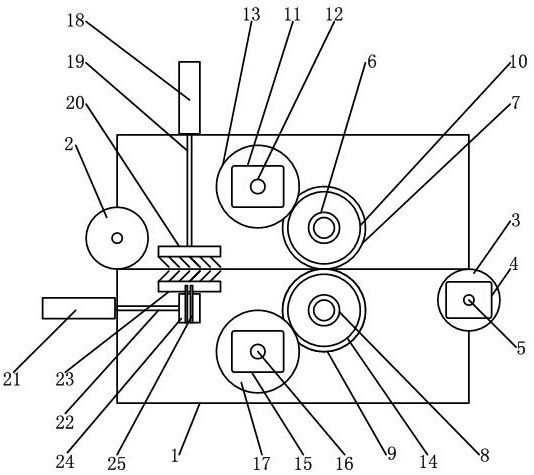 Textile fabric double-roller hot embossing device