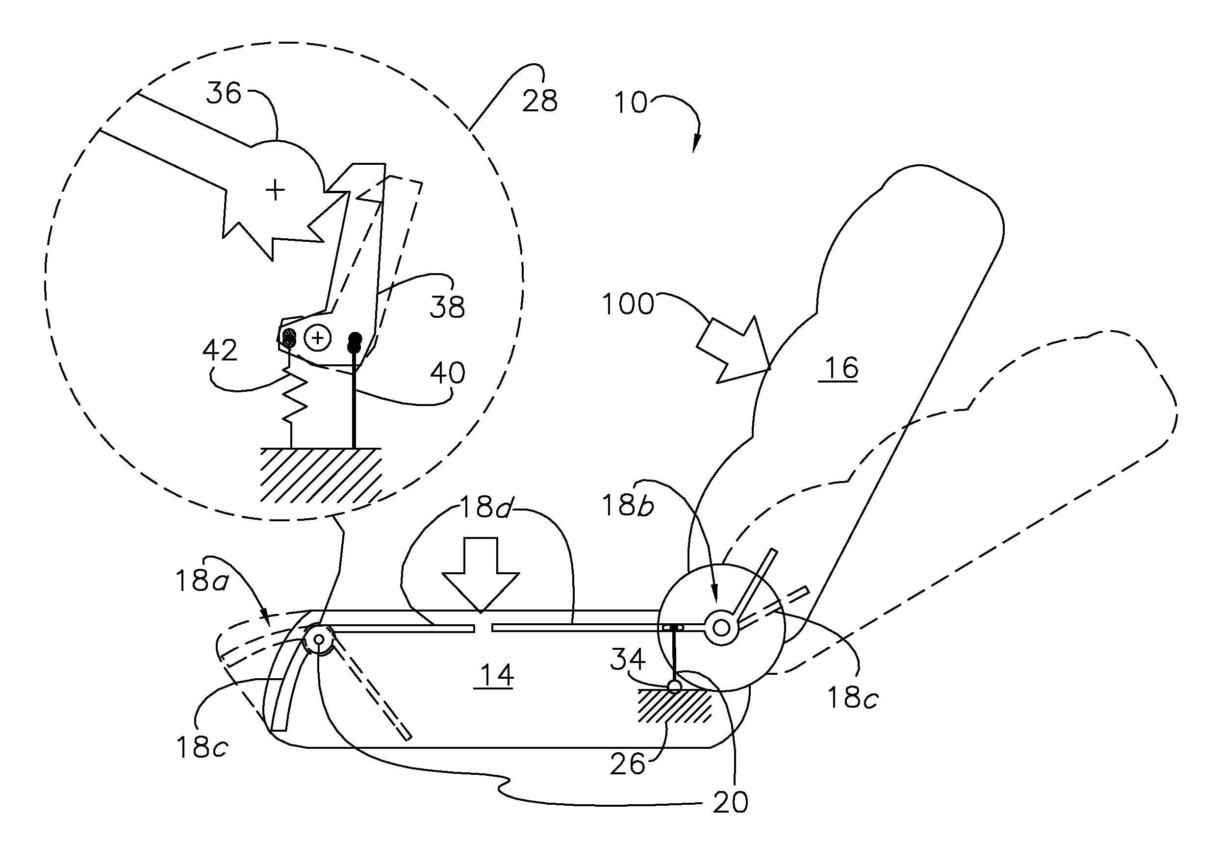 Using resting load to augment active material actuator demand in power seats