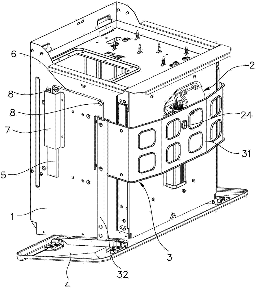 Smoke deflector lifting mechanism for extractor hood