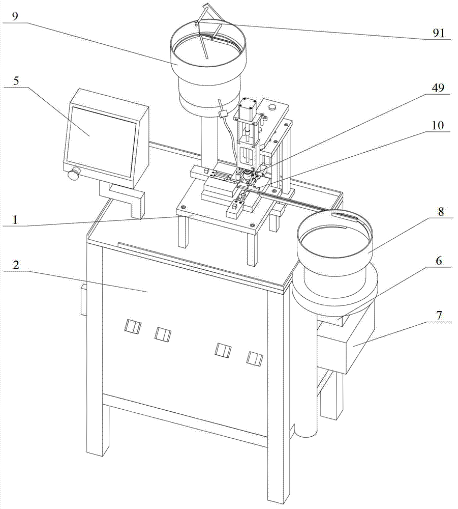 Full-automatic combination assembly machine for adjusting screws and nuts