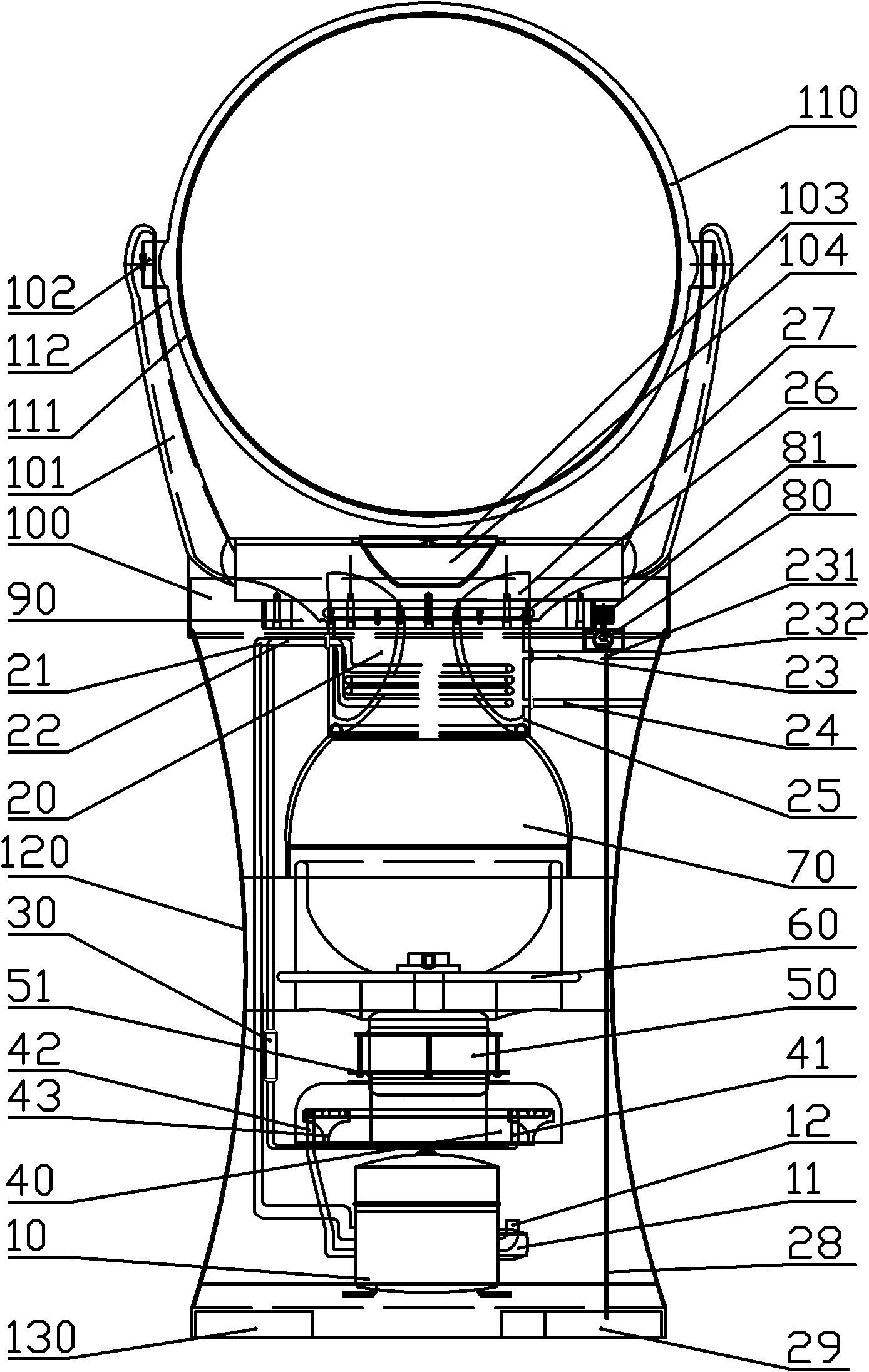 Refrigeration air-conditioner without fan blades