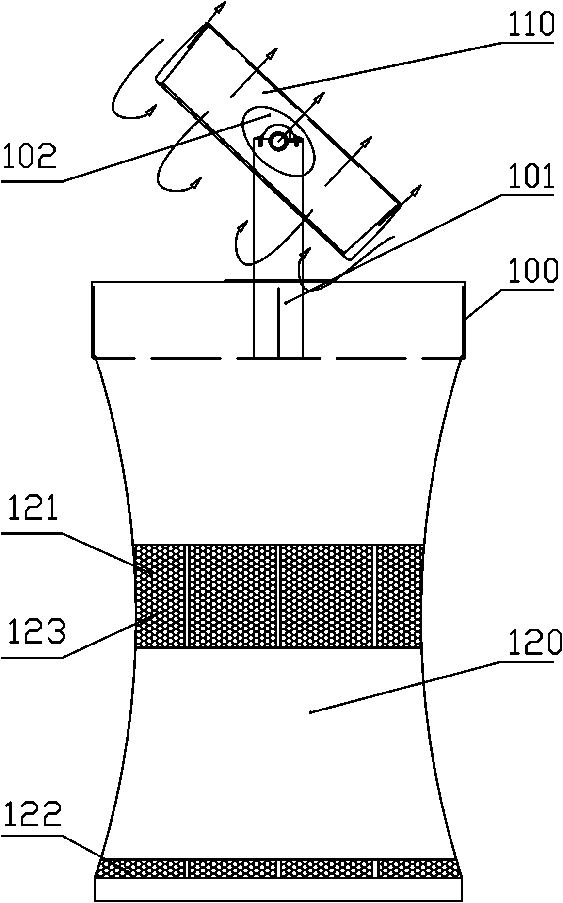 Refrigeration air-conditioner without fan blades