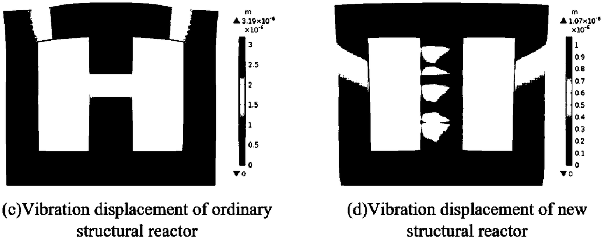 An apparatus and method for reducing vibration of a split-core reactor from a body