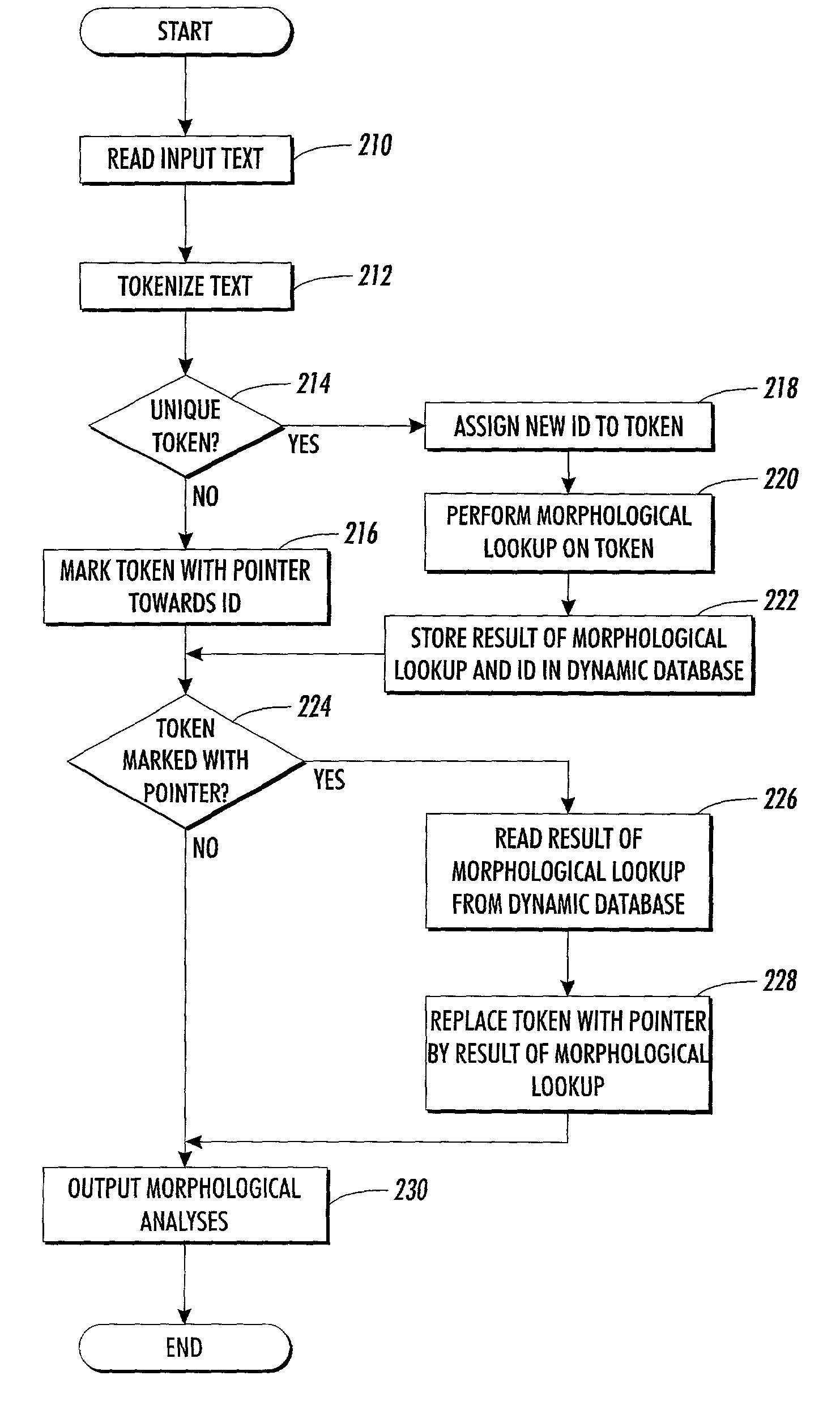 Method and system for accelerated morphological analysis