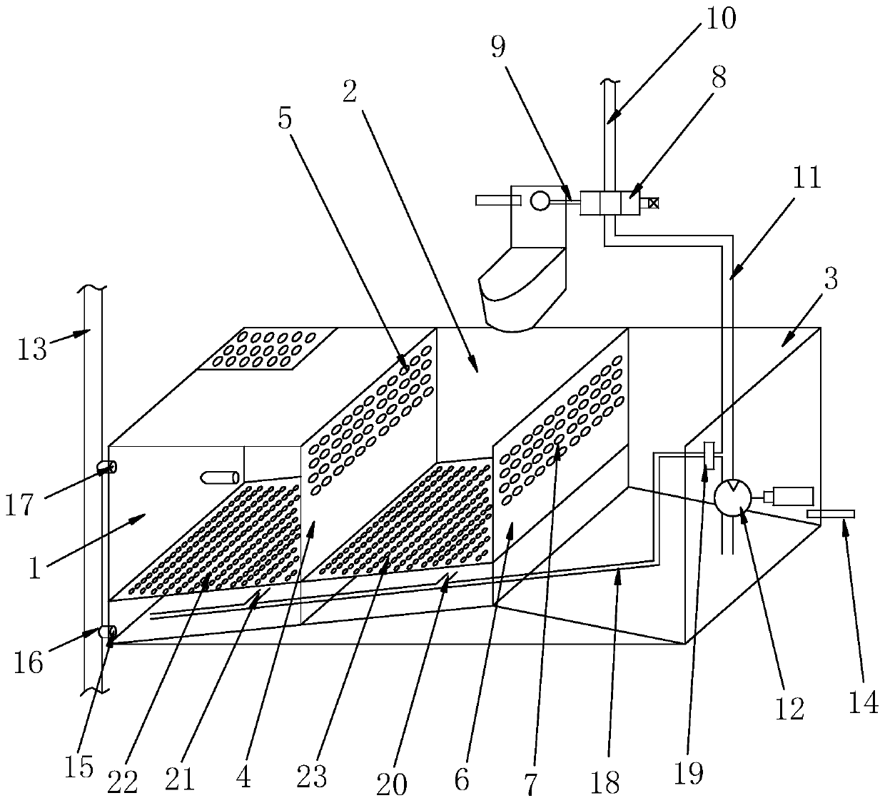 Intelligent household sewage treatment circulation device for toilet caisson