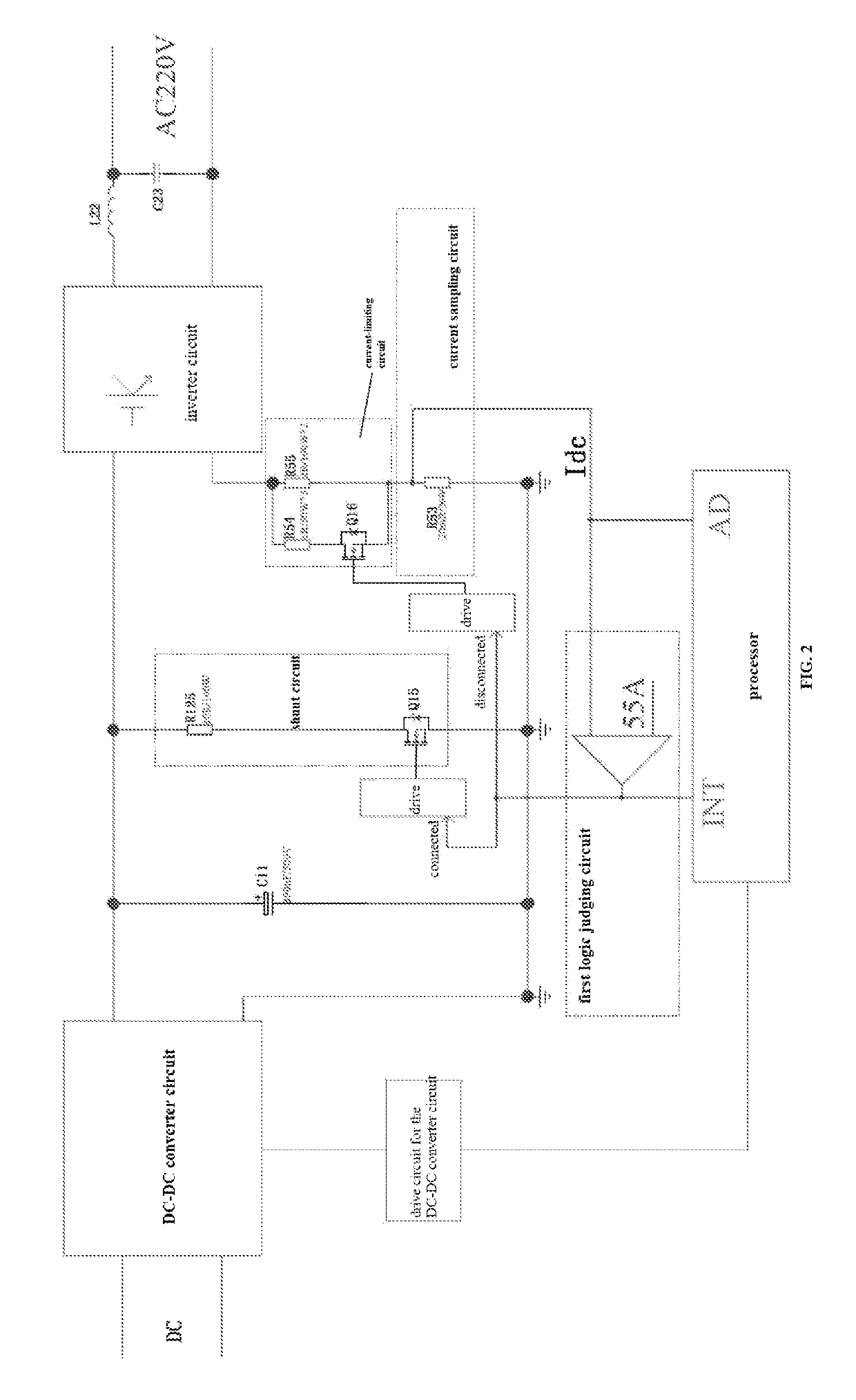 Power limiting circuit for an inverter device, and inverter device