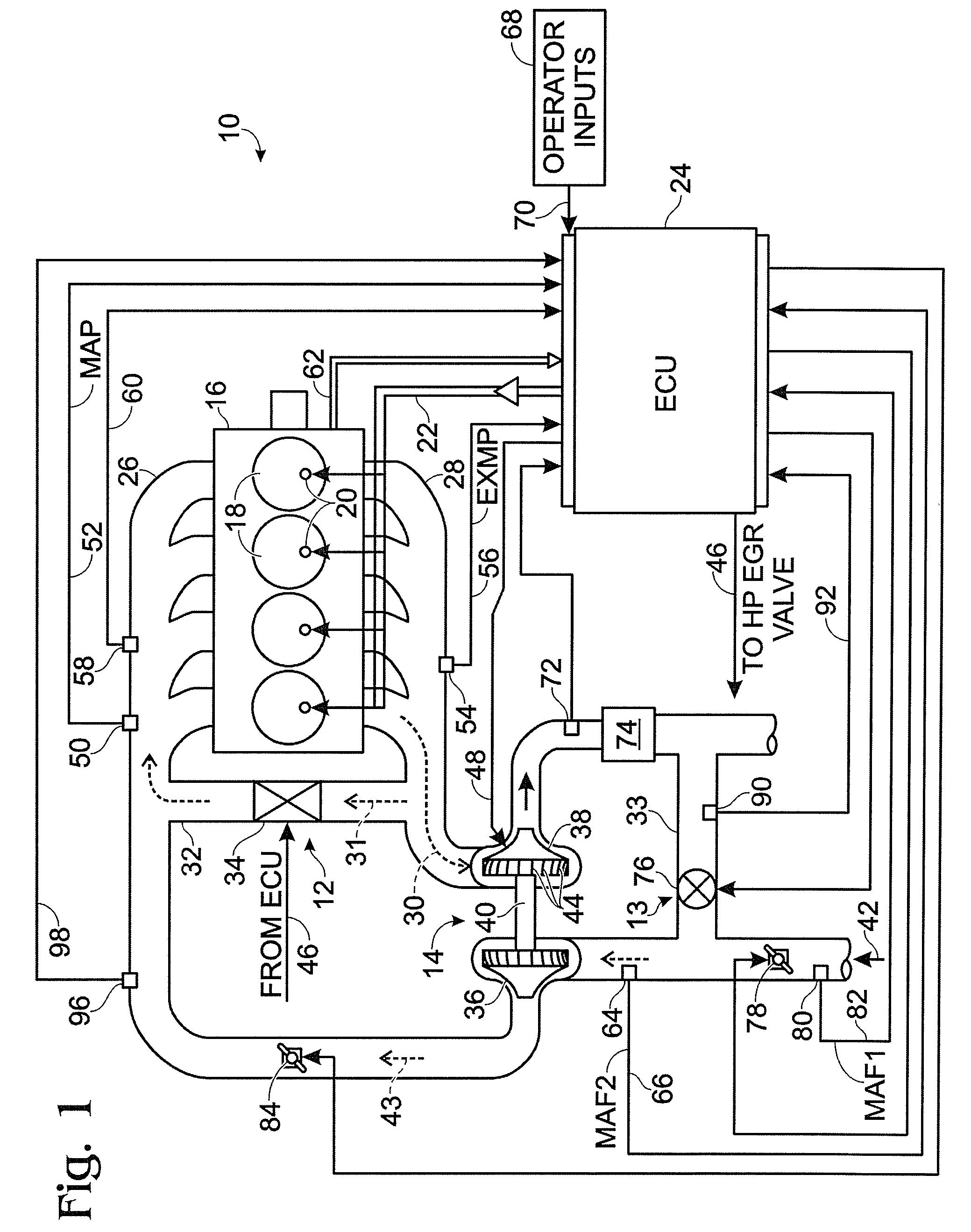 System and method for diagnostic of low pressure exhaust gas recirculation system and adapting of measurement devices