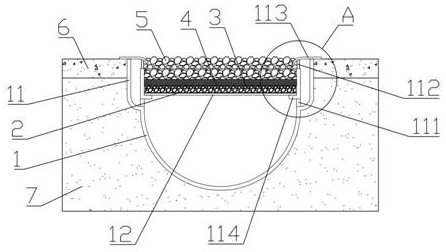 Hidden water purification drainage ditch and construction method thereof