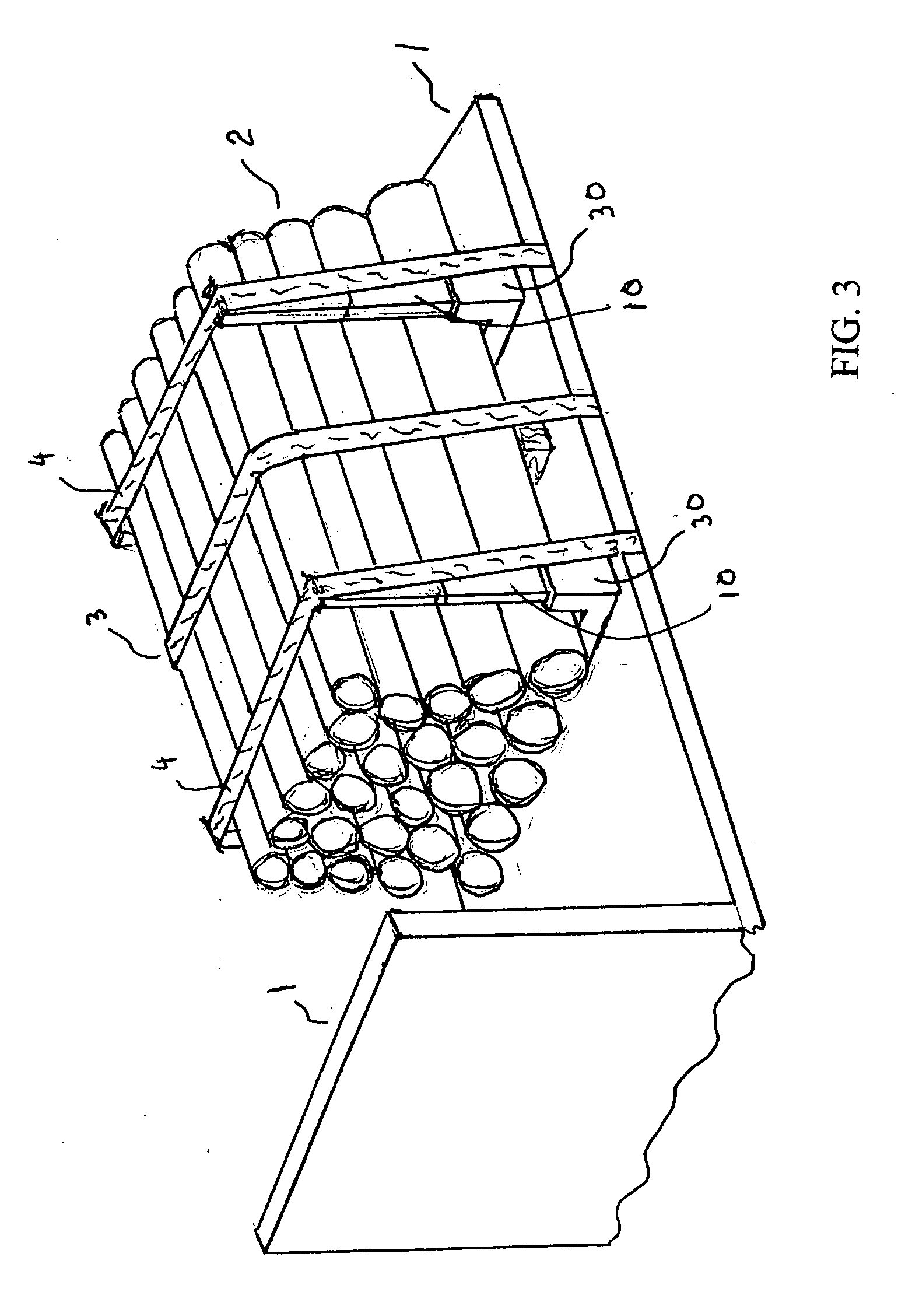 Chuck and lock system with extendable brace for preventing falling of flatbed truck loads