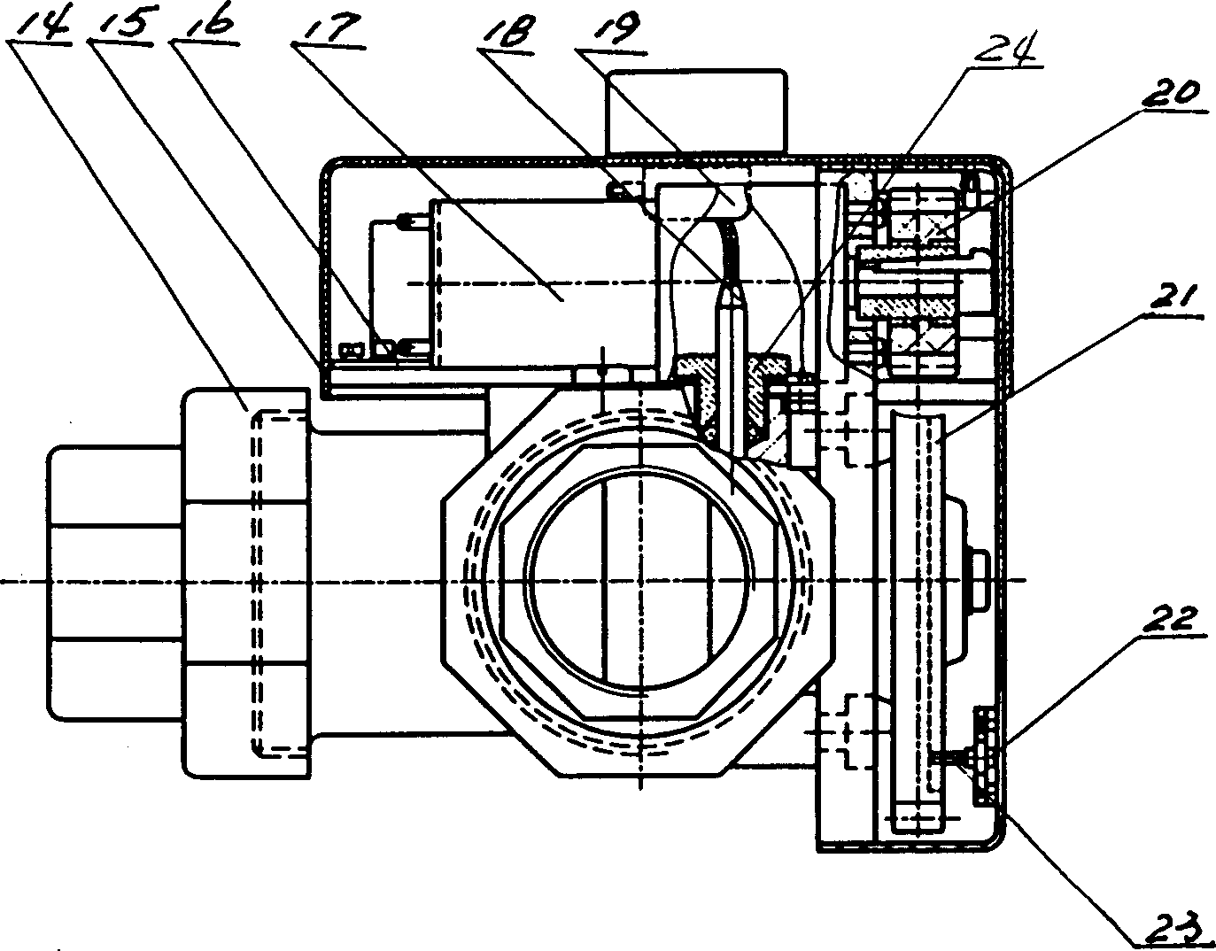 Intelligent electric stop valve for three-way flow proportional distribution