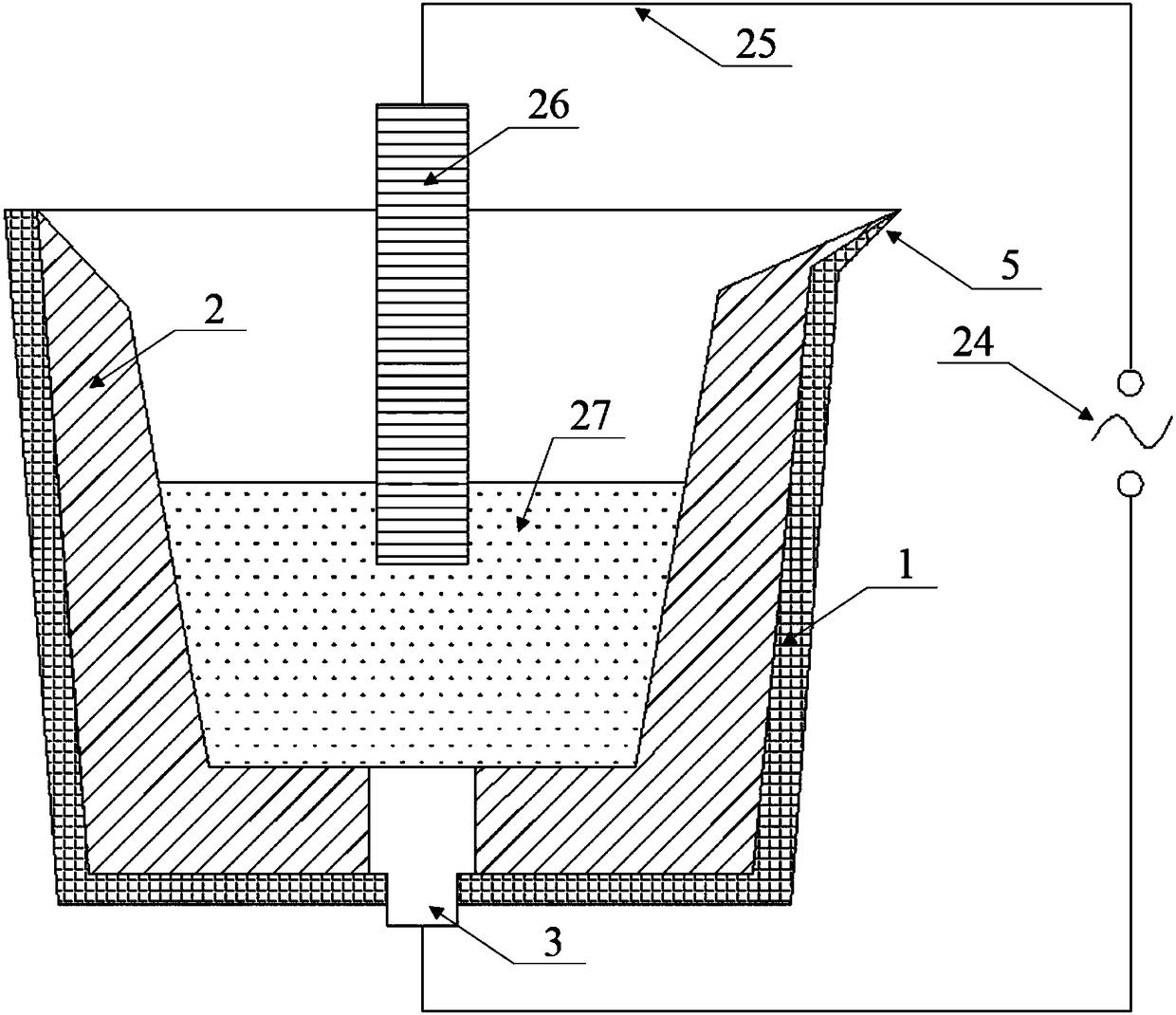 Device and method for preparing bimetallic compounding roll by electric slag remelting method