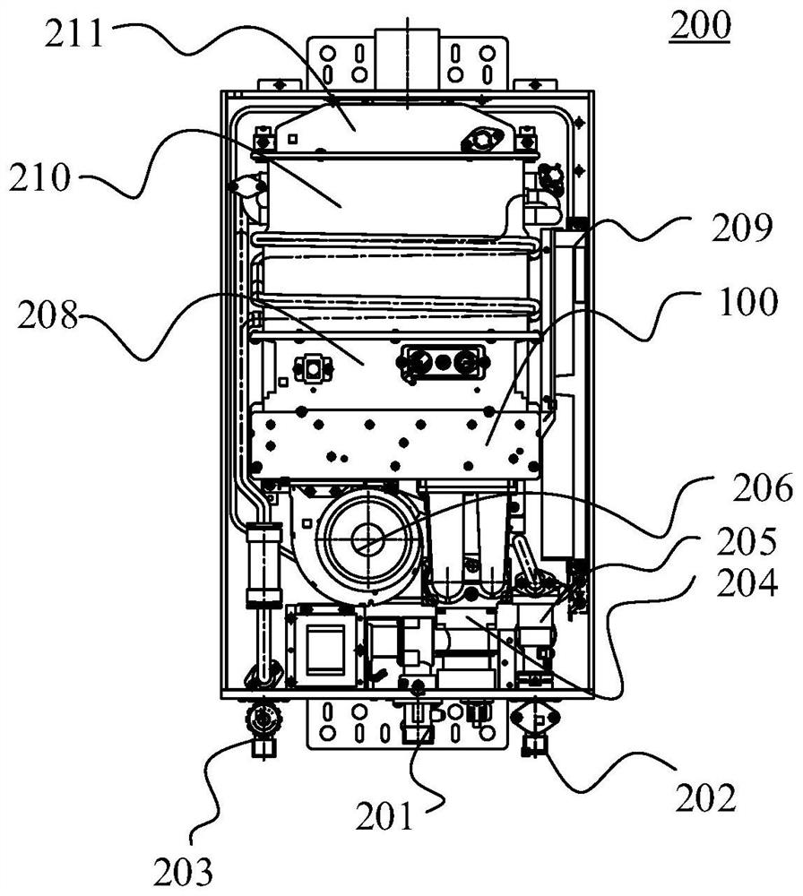 Bypass thermostatic regulating valve and gas water heater including it